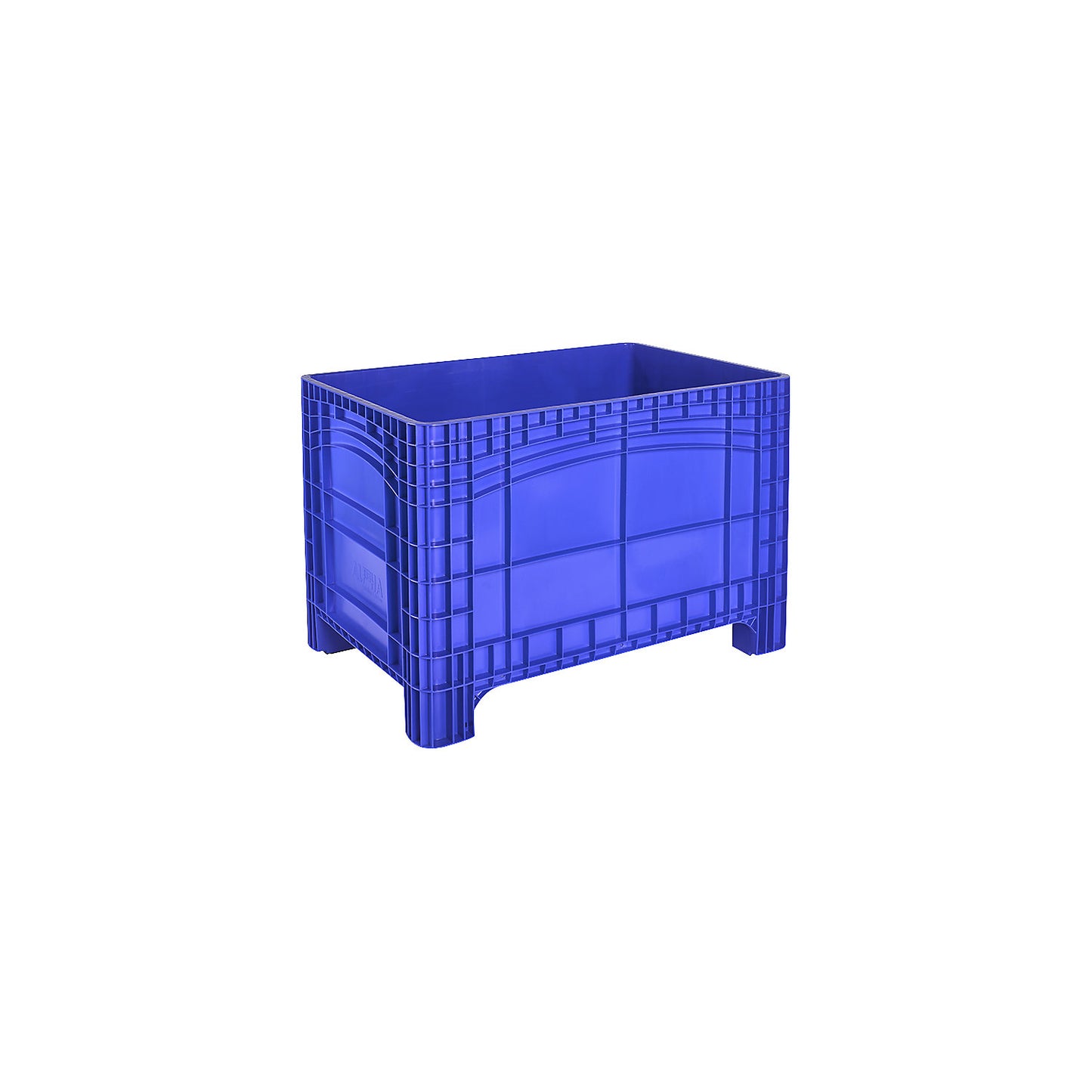 Pallet box, capacity 535 l, 4 feet, blue.