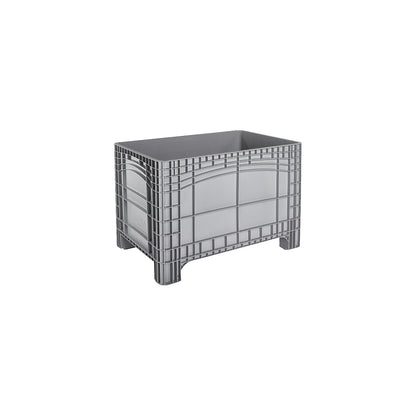 Pallet box, capacity 535 l, 4 feet, grey.