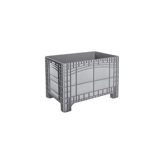Pallet box, capacity 535 l, 4 feet, grey.