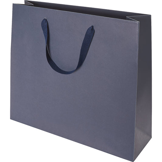 UNI style paper carrier bag, dark blue, LxWxH 370 x 420 x 130 mm, pack of 100.