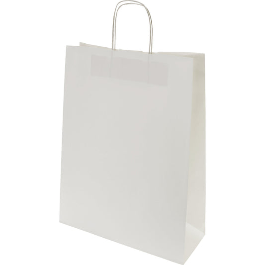FRESH paper carry bag, white, LxWxH 425 x 320 x 130 mm, 100 g/m², pack of 250.