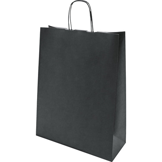 FRESH paper carry bag, black, LxWxH 425 x 320 x 130 mm, 100 g/m², pack of 250.