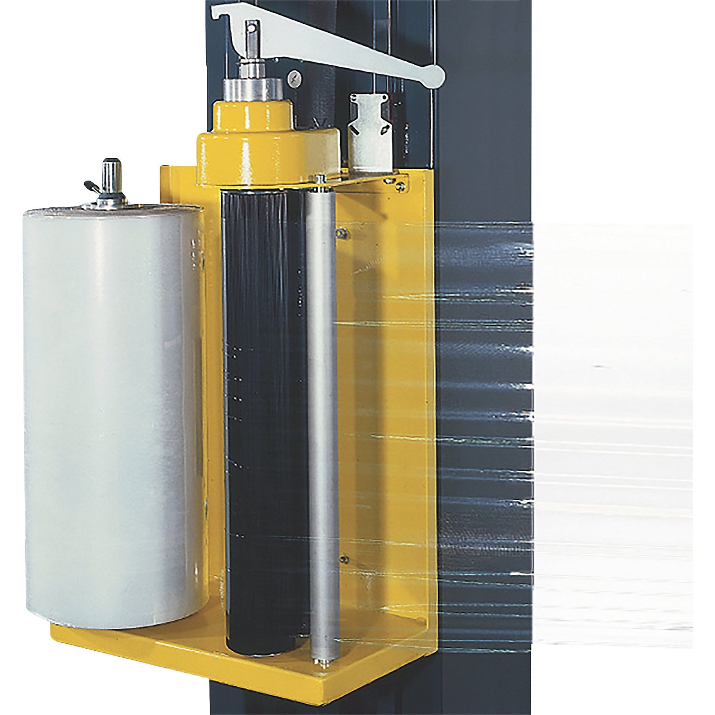 OneWrap pallet wrapper, with round turntable, pallet height 2100 mm, turntable Ø 1800 mm, with 30/60/90% powered pre-stretch.