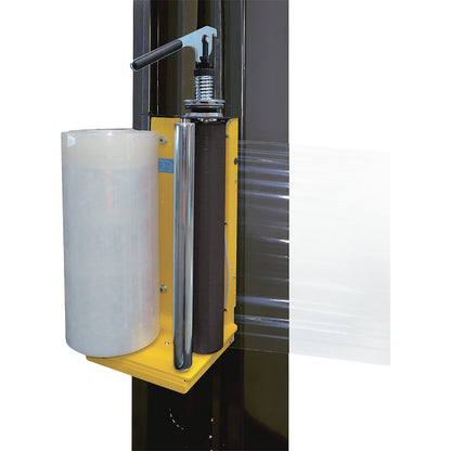 OneWrap pallet wrapper, with round turntable, pallet height 2100 mm, turntable Ø 1500 mm, mechanical brake/quick release.