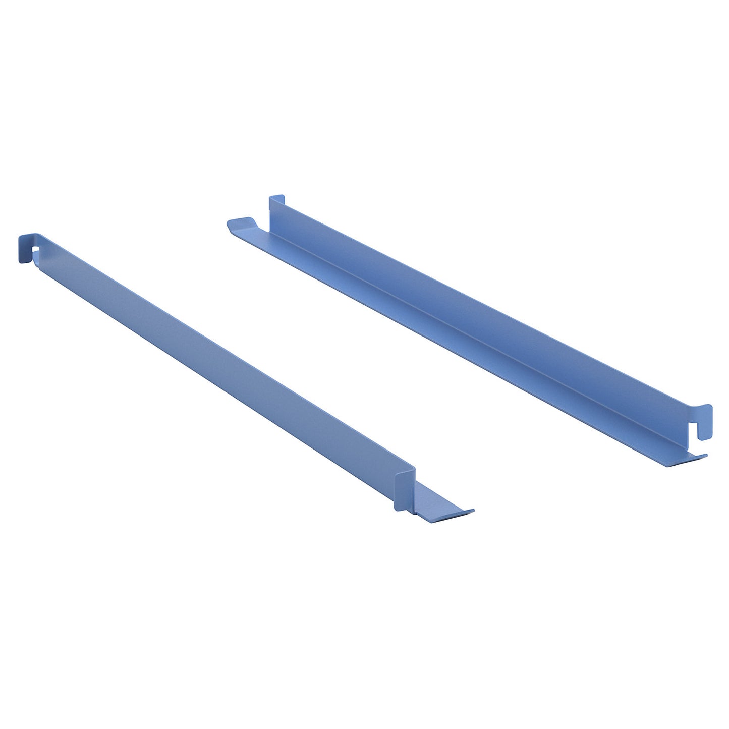 CustomLine support rails, length 518 mm, pack of 2, light blue RAL 5012.