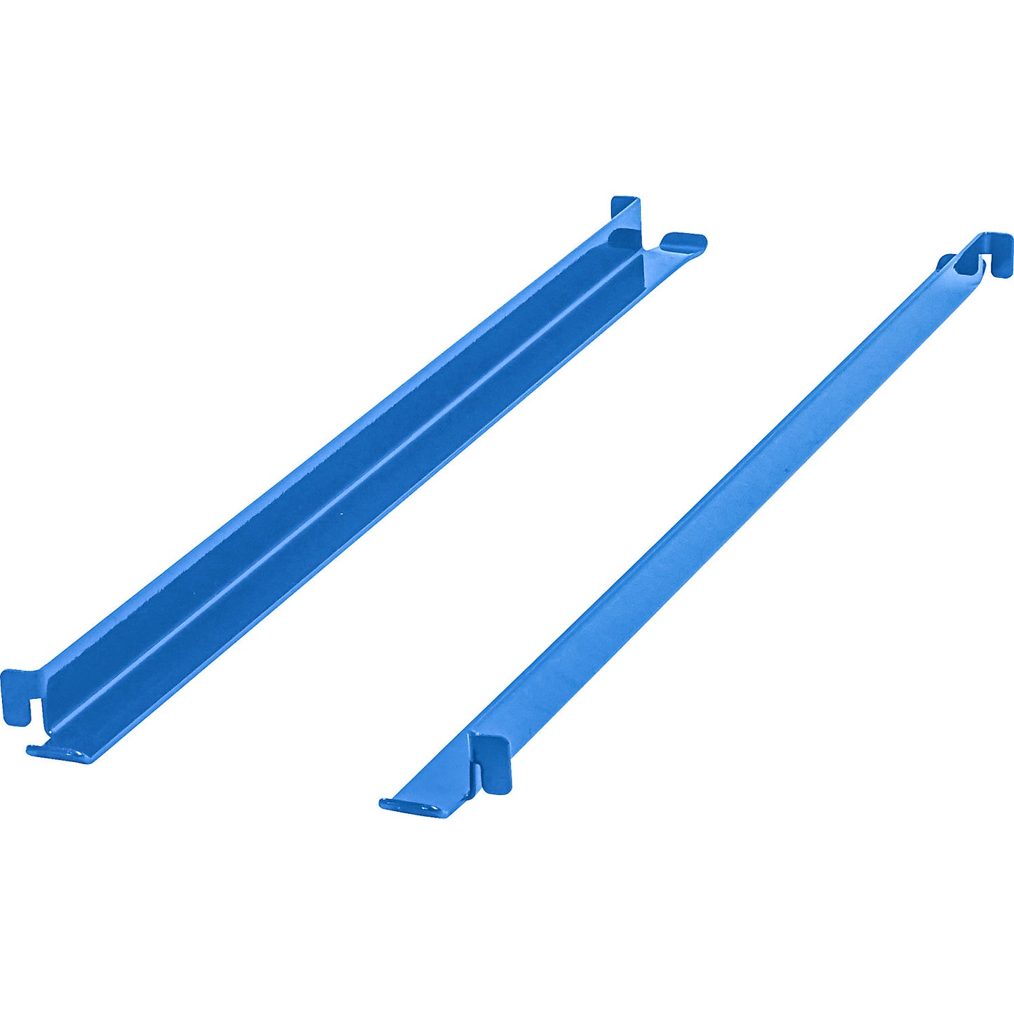 CustomLine support rails, length 618 mm, pack of 2, light blue RAL 5012.