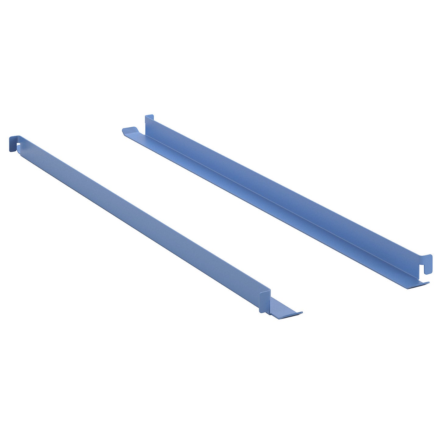 CustomLine support rails, length 618 mm, pack of 2, light blue RAL 5012.