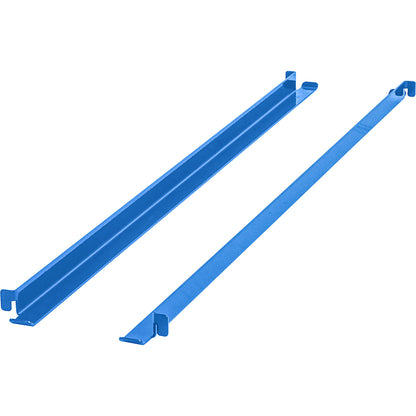 CustomLine support rails, length 818 mm, pack of 2, light blue RAL 5012.