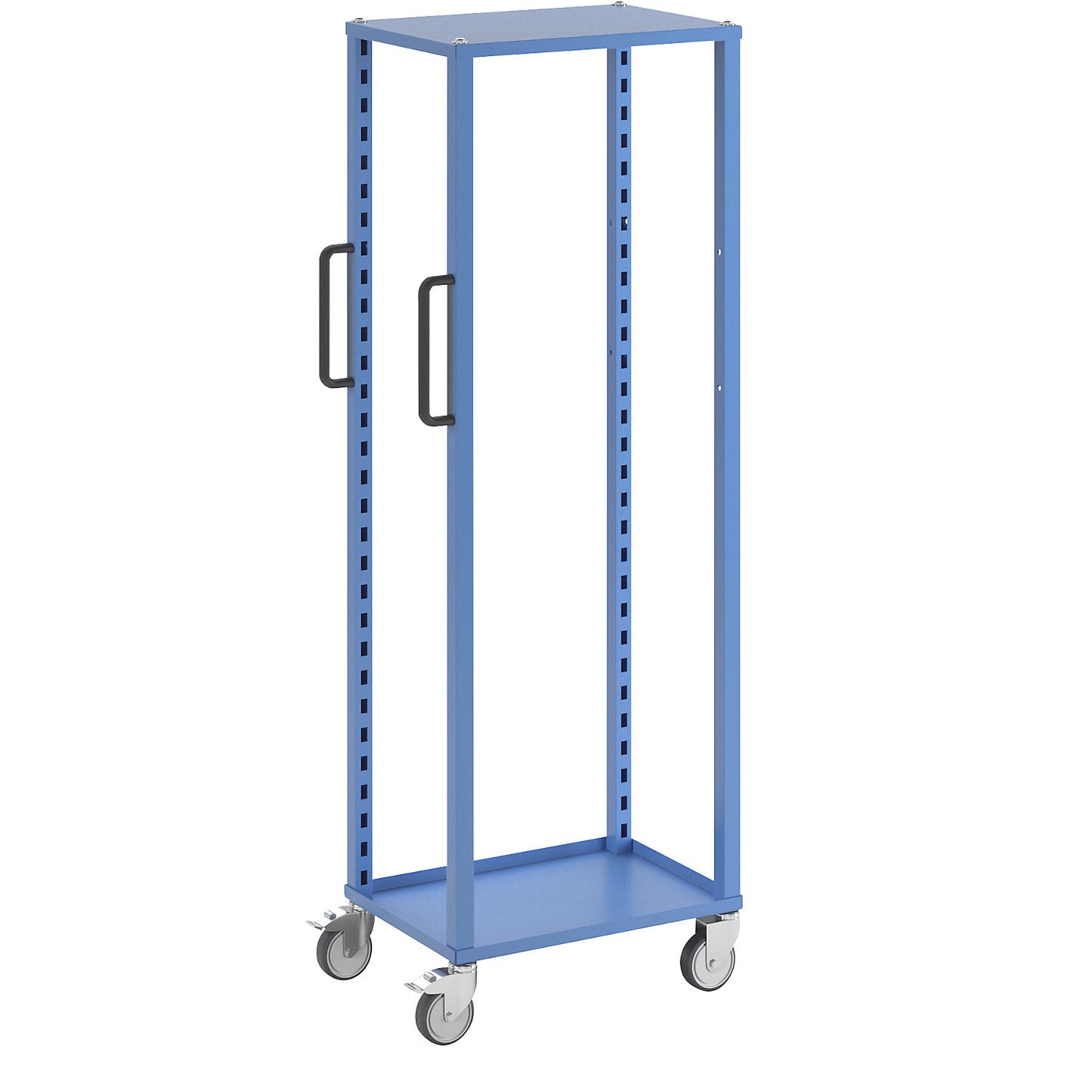 CustomLine platform trolley for open fronted storage bins, LxWxH 575 x 405 x 1680 mm, light blue RAL 5012.