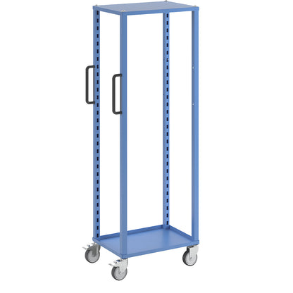CustomLine platform trolley for open fronted storage bins, LxWxH 575 x 405 x 1680 mm, light blue RAL 5012.