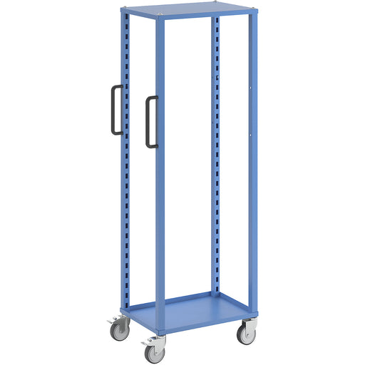 CustomLine platform trolley for open fronted storage bins, LxWxH 575 x 405 x 1680 mm, light blue RAL 5012.