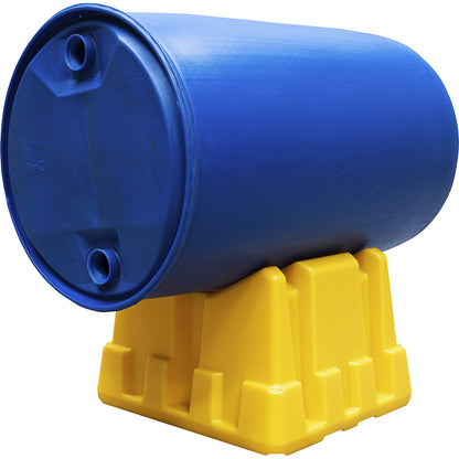 Universal drum stand made of PE, for 60 and 200 l drums, yellow.