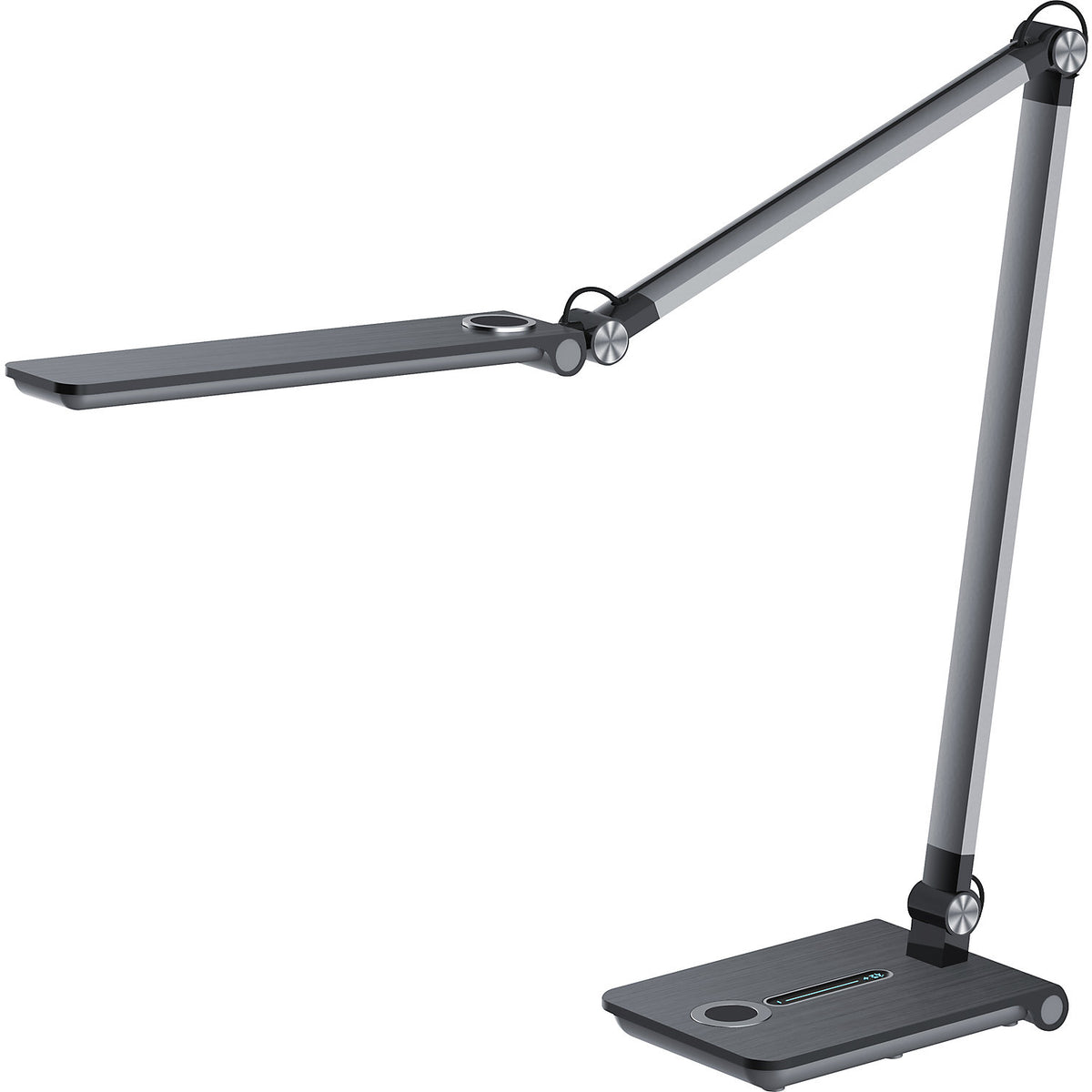 WAVE LED table lamp, dimmable, with stand, grey, 450 lm.