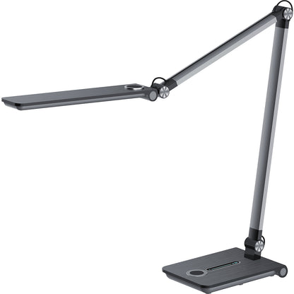 WAVE LED table lamp, dimmable, with stand, grey, 450 lm.
