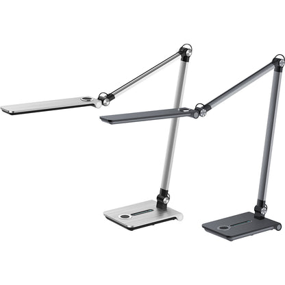 WAVE LED table lamp, dimmable, with stand, silver, 450 lm.