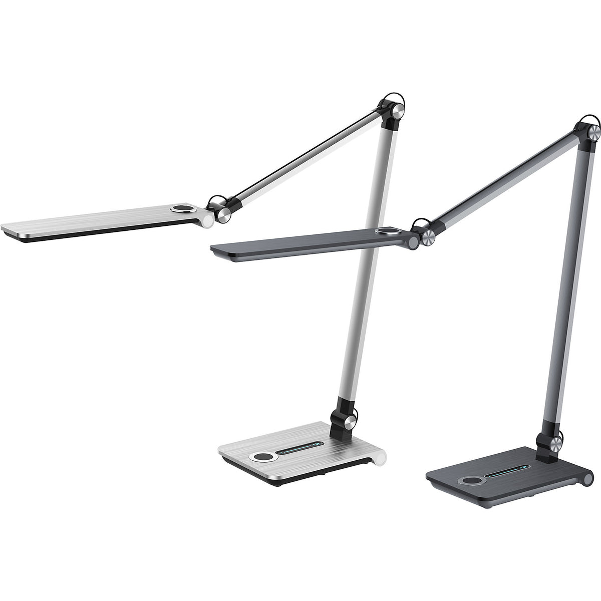 WAVE LED table lamp, dimmable, with stand, grey, 450 lm.