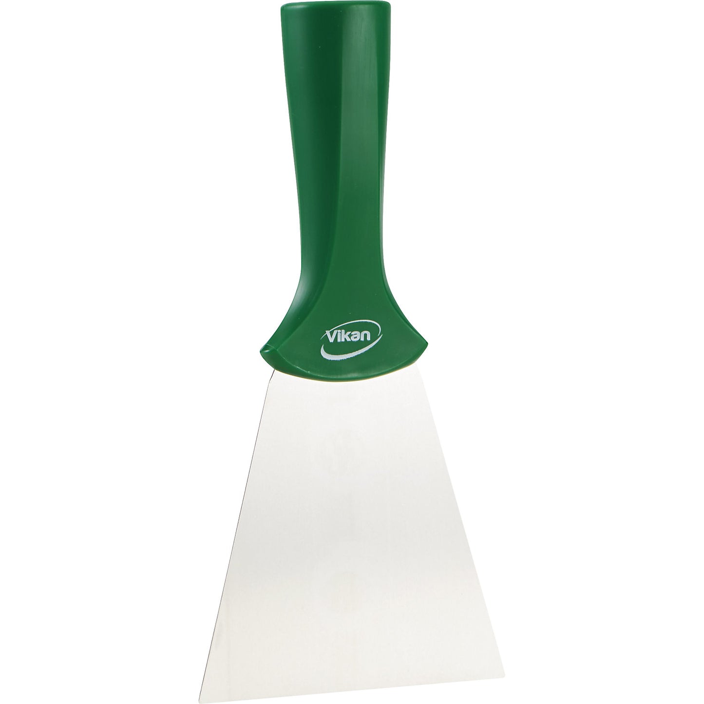 Scraper, model with handle, with stainless steel blade, pack of 10, green.