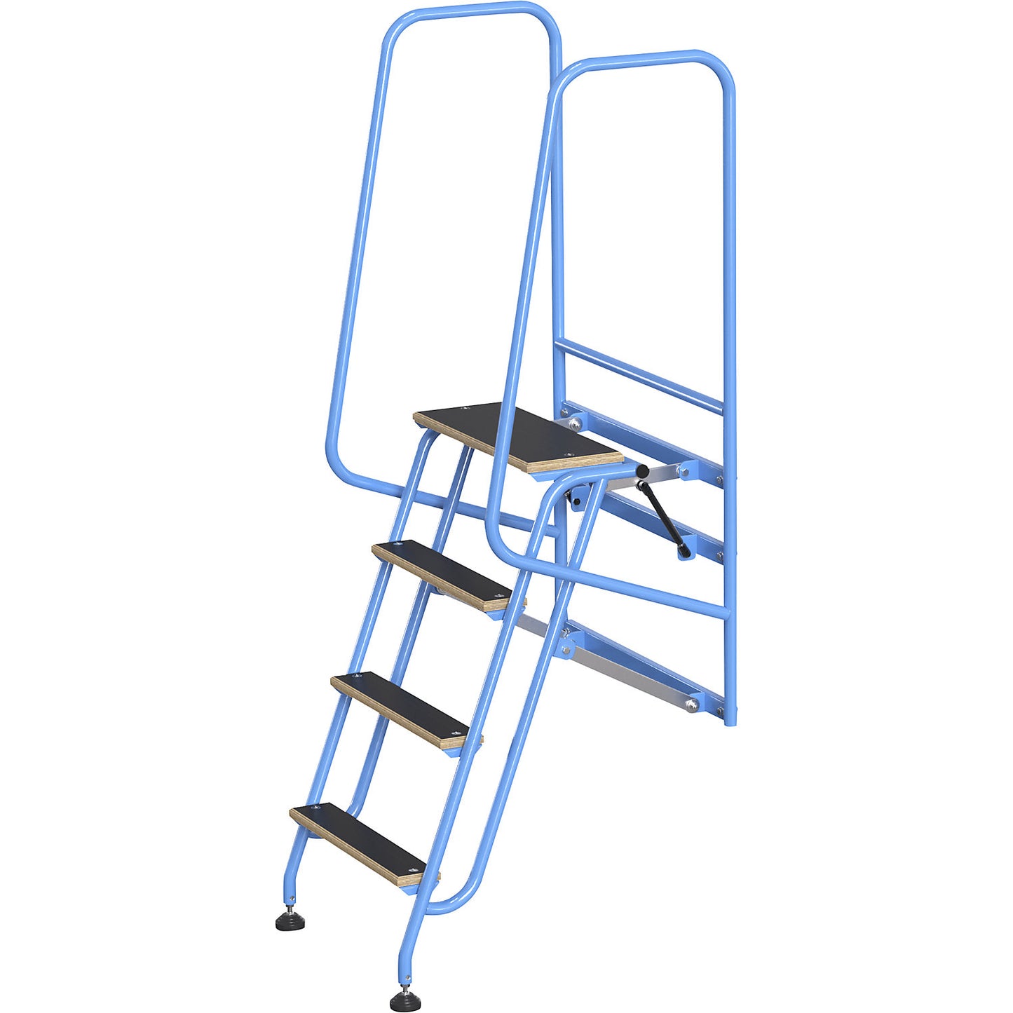 Ladder module with railing, for CustomLine shelf trucks, LxWxH 522 x 724 x 1670 mm.