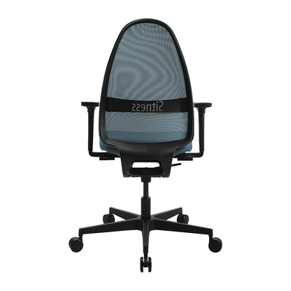 SOFT SITNESS ART office swivel chair, synchronous mechanism, with arm rests, blue.