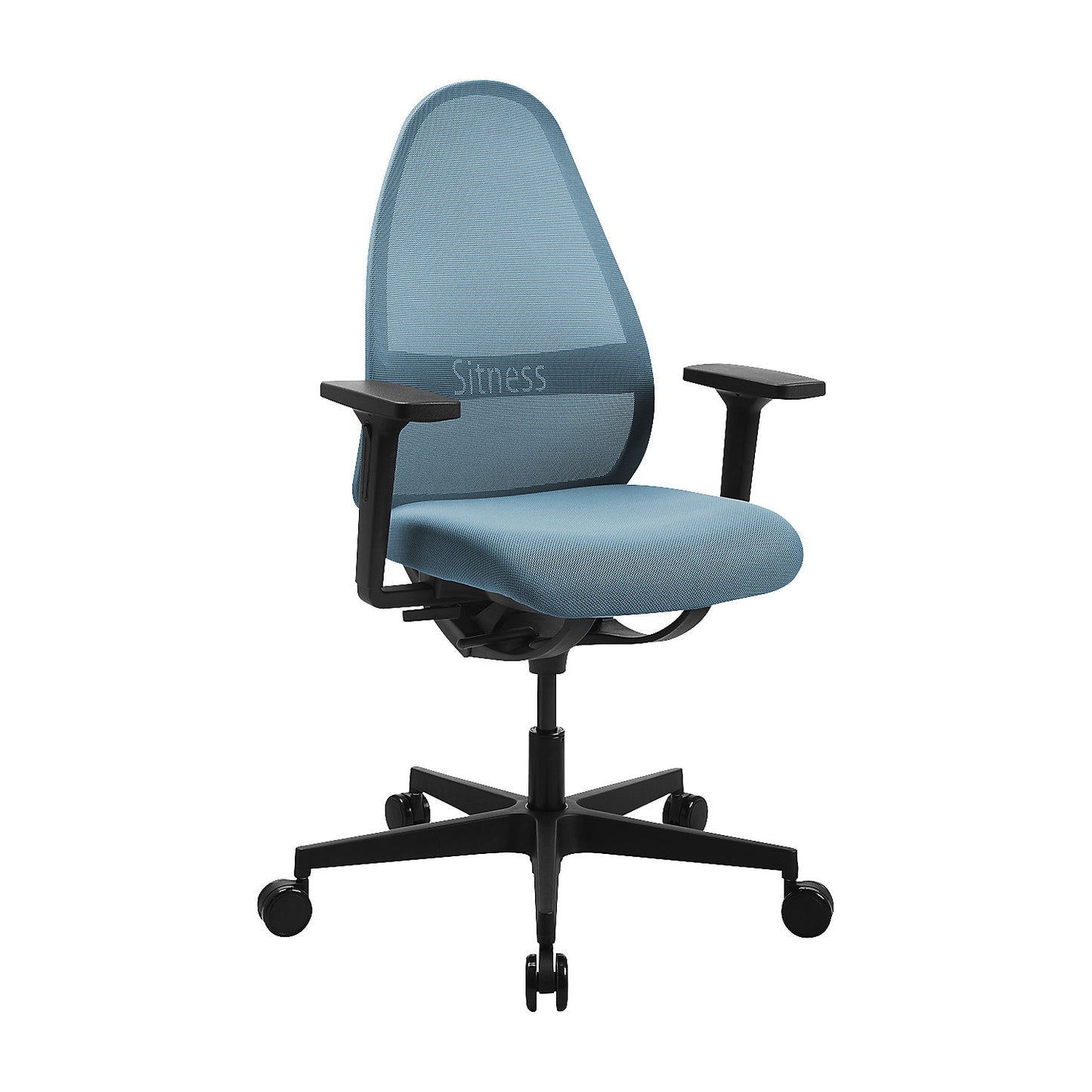 SOFT SITNESS ART office swivel chair, synchronous mechanism, with arm rests, blue.