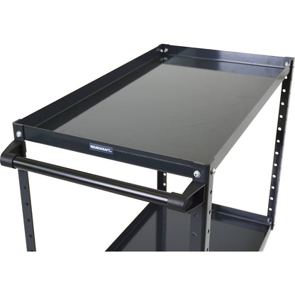 CustomLine general purpose trolley, 2 shelves, solid rubber tyres, charcoal.