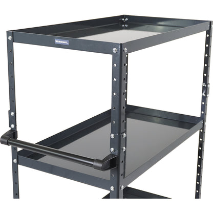 CustomLine general purpose trolley, 4 shelves, solid rubber tyres, charcoal.