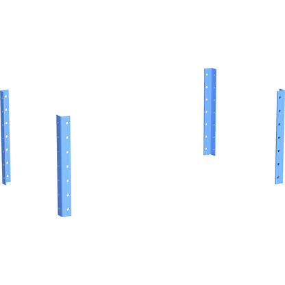CustomLine corner posts, for assembly trolley, powder coated, height 350 mm, light blue.