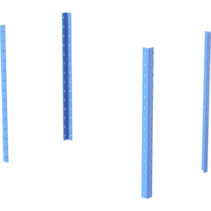 CustomLine corner posts, for assembly trolley, powder coated, height 700 mm, light blue.
