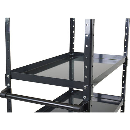 CustomLine corner posts, for assembly trolley, powder coated, height 700 mm, charcoal.