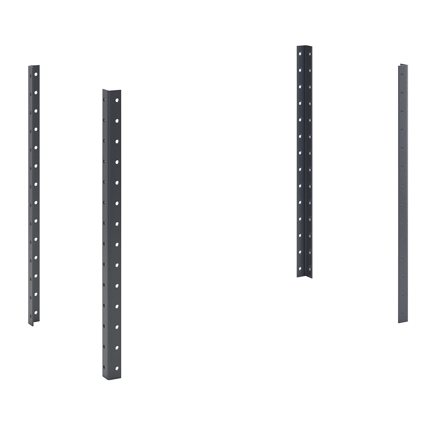 CustomLine corner posts, for assembly trolley, powder coated, height 700 mm, charcoal.