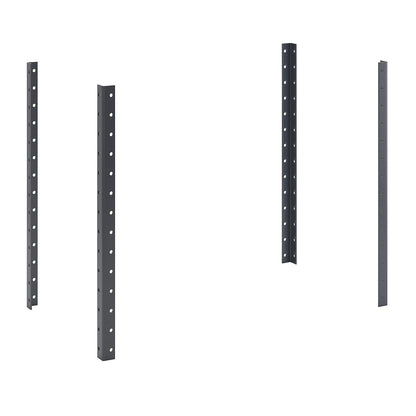 CustomLine corner posts, for assembly trolley, powder coated, height 700 mm, charcoal.