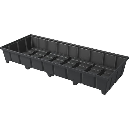 Base sump tray, made of polyethylene, sump capacity 1000 l, for shelf width 3300 mm.