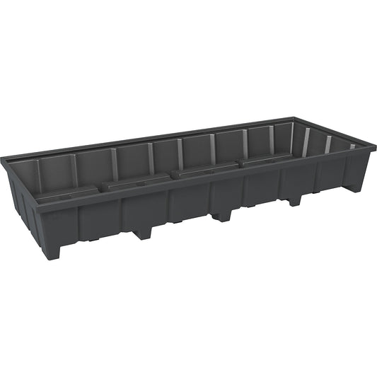 Base sump tray, made of polyethylene, sump capacity 1000 l, for shelf width 3300 mm.