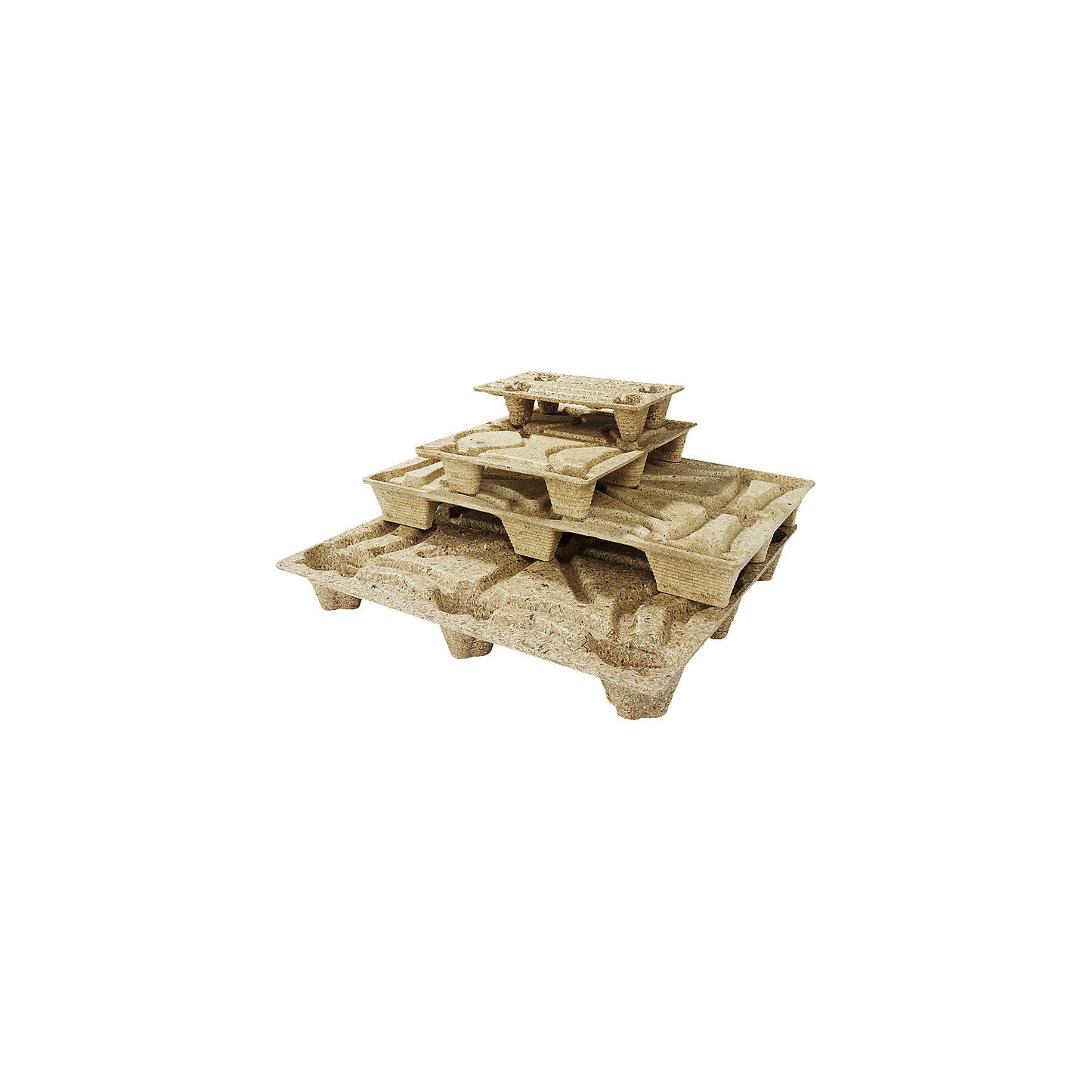 Moulded chipboard pallet, brown, LxW 1200 x 1000 mm, 2700 kg.