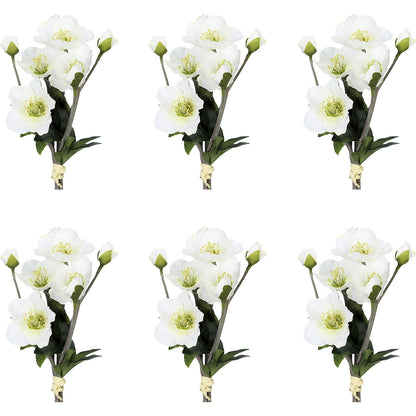 Christmas roses, pack of 6, overall height 350 mm.