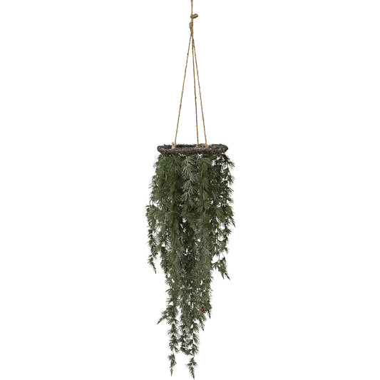 Hanging cedar, frosted finish, overall height 1250 mm.
