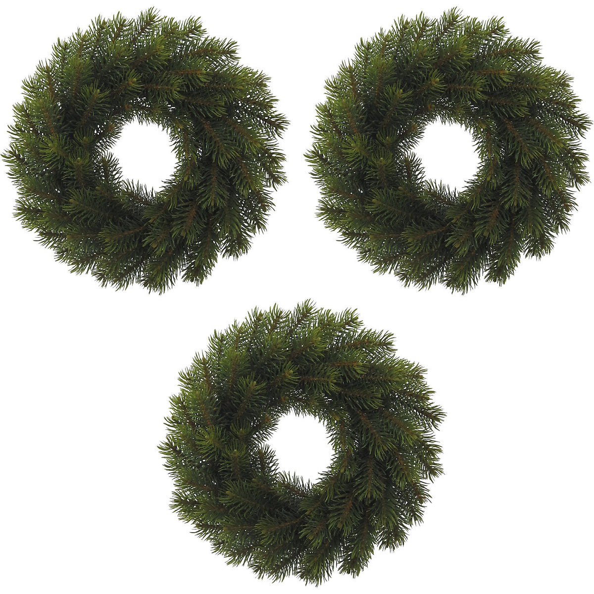 Fir wreath, pack of 3, outside Ø 300 mm.