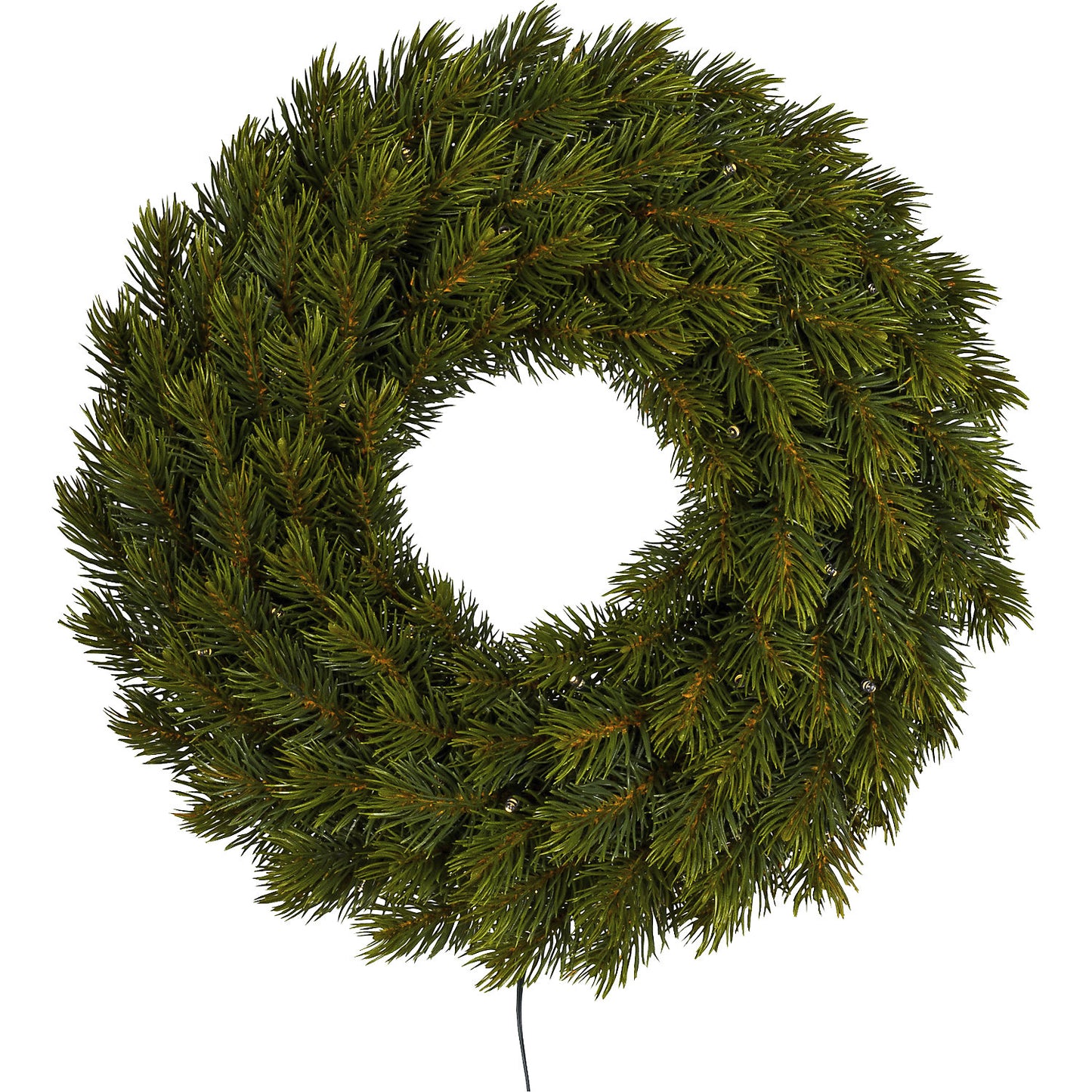 LED fir wreath, for outdoor use, incl. battery compartment, outside Ø 420 mm, with 40 LEDs.