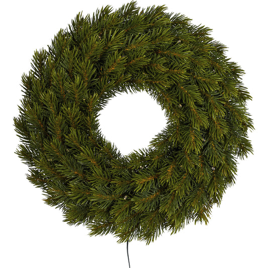 LED fir wreath, for outdoor use, incl. battery compartment, outside Ø 420 mm, with 40 LEDs.