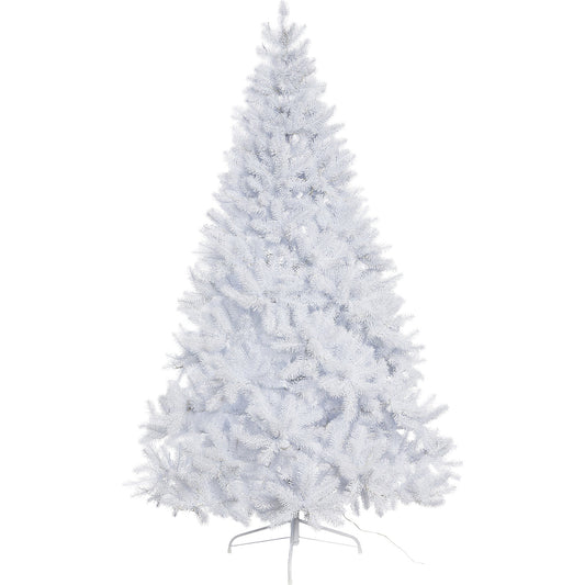 Artificial fir tree, white, stand included, overall height 1800 mm.