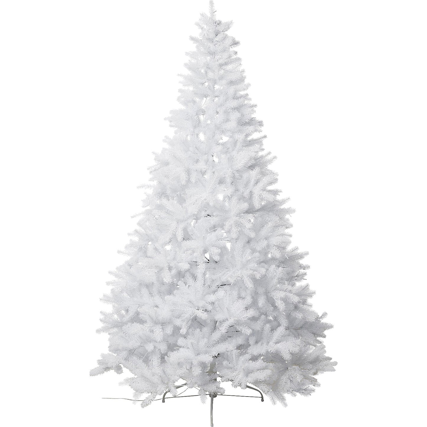 Artificial fir tree, white, stand included, overall height 2100 mm.