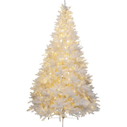 Artificial LED fir tree, white, stand included, height 2100 mm, with 450 LEDs.