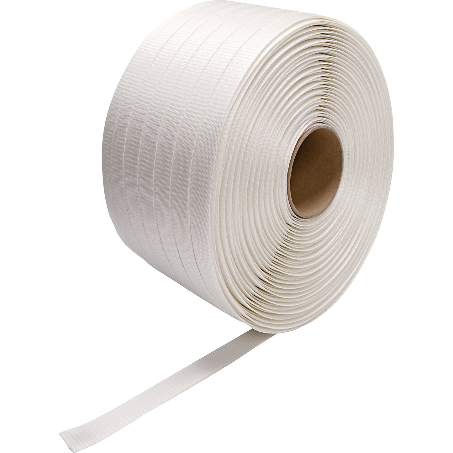 Reinforced PET strapping, woven, for strap dispensers, core Ø 76 mm, strap width 25 mm, pack of 1.