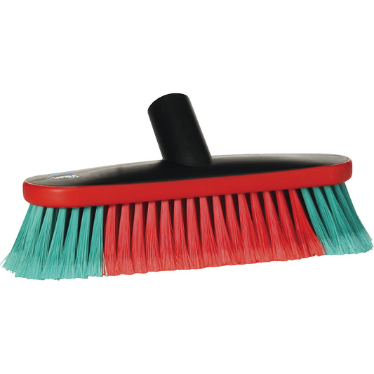 Car wash brush, with water channel, soft, black.