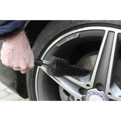 Wheel rim brush, soft, pack of 12, black.