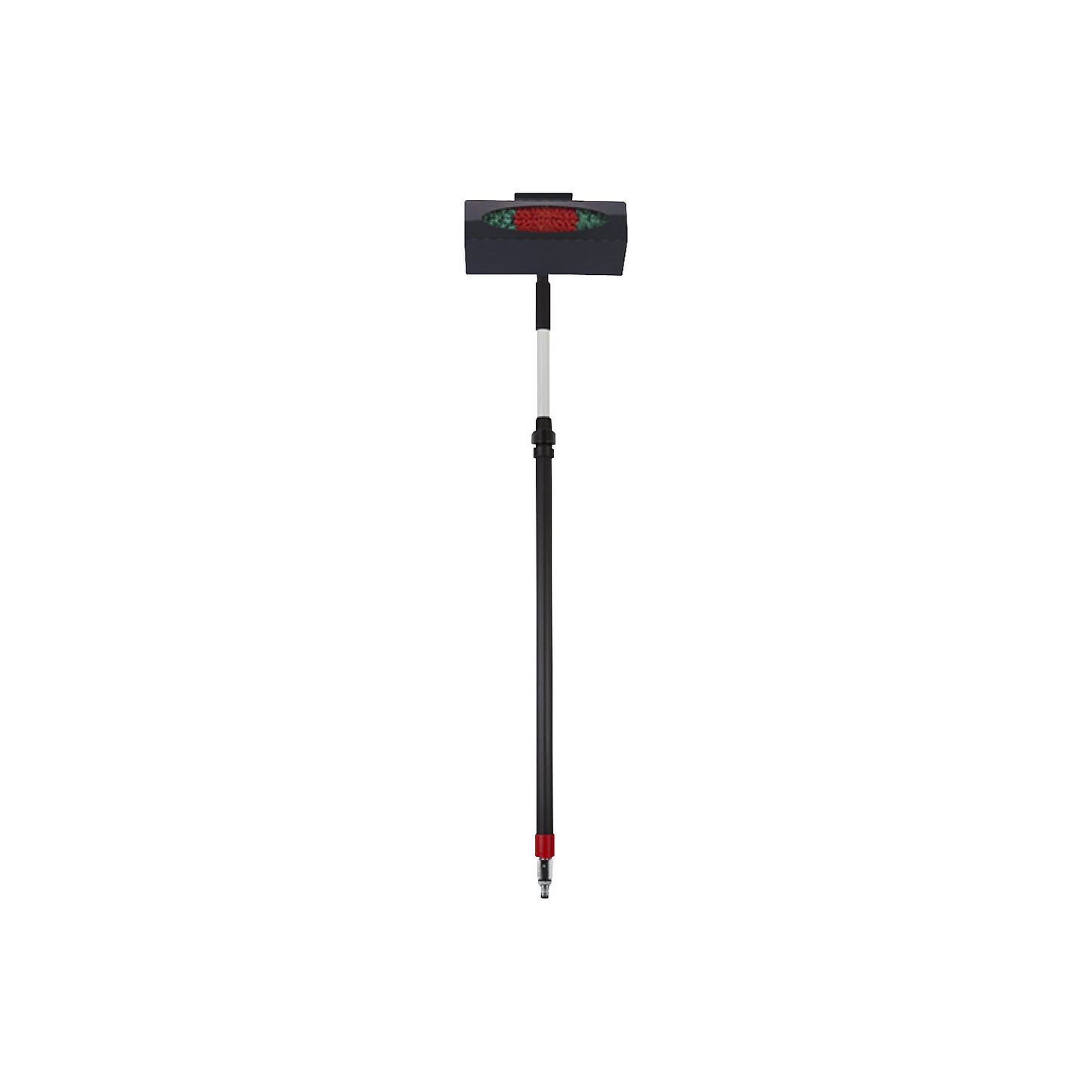 Car brush with pivoting joint, incl. telescopic handle with a water channel, black.