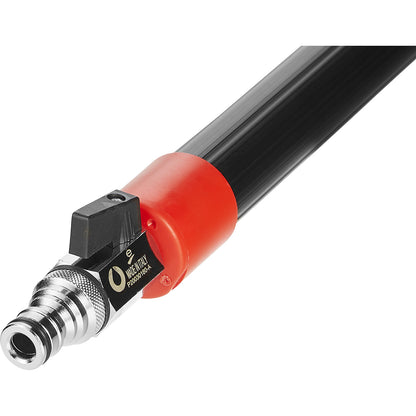Car brush with pivoting joint, incl. telescopic handle with a water channel, black.
