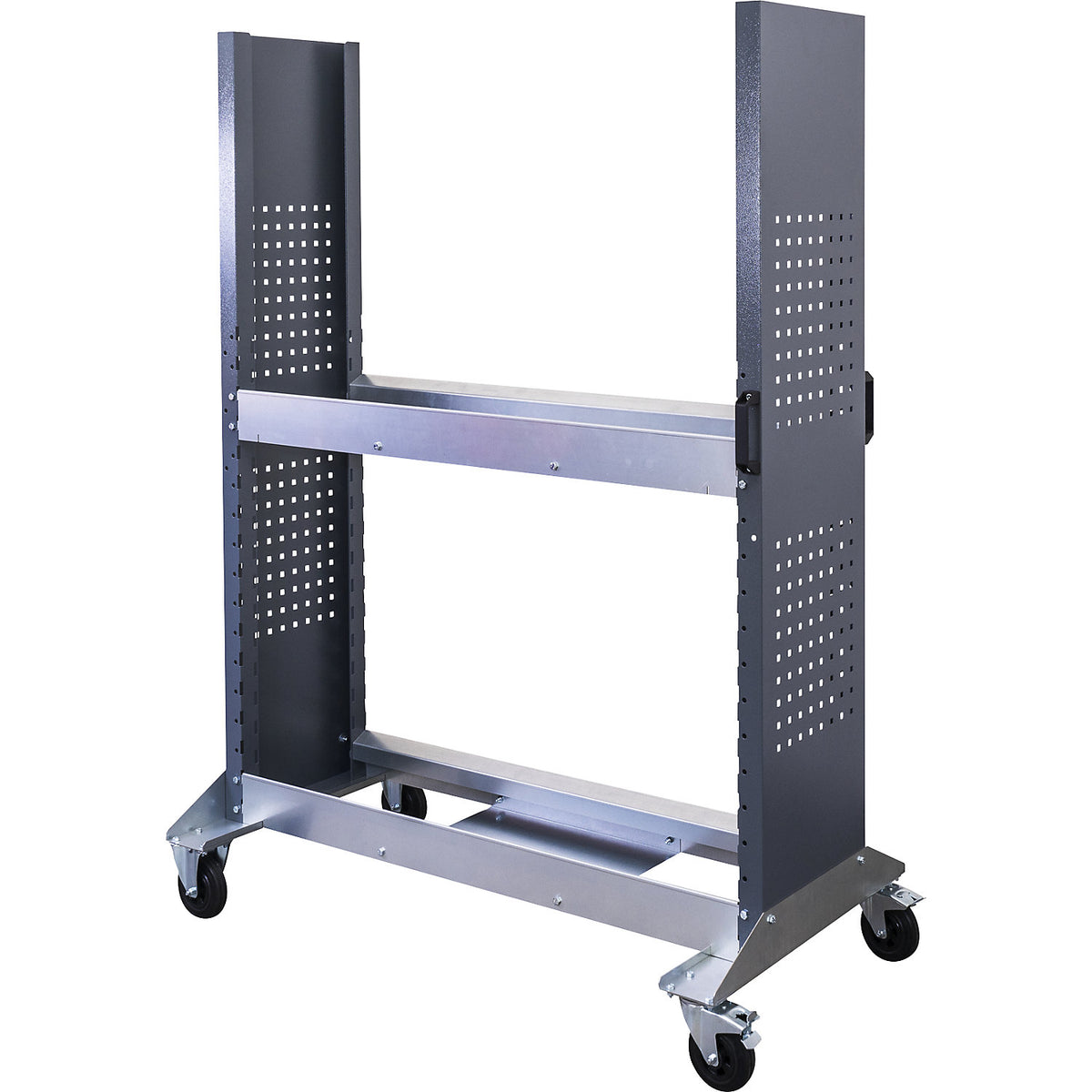 Tyre transport trolley, with perforated walls, 2 sided, LxWxH 1200 x 380 x 1750 mm.