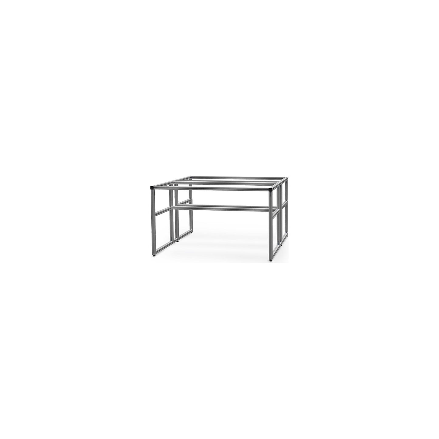 workalu® aluminium workbench, base frame double sided, aluminium, 4 legs, WxH 1950 x 850 mm.