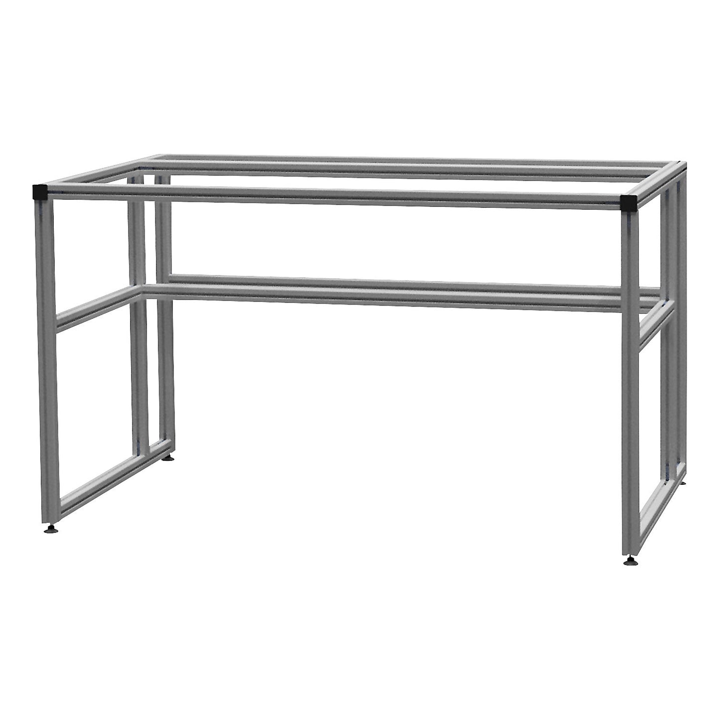 workalu® aluminium workbench, base frame, aluminium, 4 legs, WxH 1750 x 850 mm.